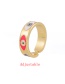 Fashion White Copper Dripping Eye Ring