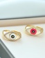 Fashion Red Copper Inlaid Zirconium Drip Oil Eye Ring