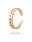 Fashion Gold Color Copper Inlaid Zircon Bone Ring