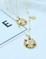Fashion Gold Color Copper Inlaid Zirconium Sunflower Smiley Face Necklace