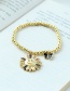 Fashion Gold Color Copper Inlaid Zirconium Sunflower Butterfly Bracelet