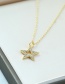 Fashion Gold Color Copper Inlaid Zirconium Five-pointed Star Necklace