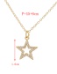 Fashion Gold Color Copper Inlaid Zirconium Five-pointed Star Necklace