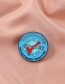 Fashion Blue Alloy Brooch Round Paint Letter Virus Badge