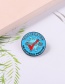 Fashion Blue Alloy Brooch Round Paint Letter Virus Badge