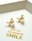 Fashion Love Black Golden Pearl Love Stud Earrings
