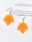 Fashion Yellow Acrylic Maple Leaf Earrings