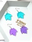Fashion Blue Acrylic Maple Leaf Earrings