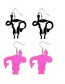 Fashion Pink Acrylic Human Organ Earrings