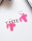 Fashion Pink Acrylic Human Organ Earrings
