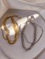 Fashion Steel Color Titanium Steel Flat Snake Chain Double Cuban Chain Bracelet