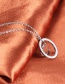 Fashion Steel Color Stainless Steel Hollow Round Love Necklace