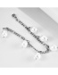 Fashion Steel Color Stainless Steel Pearl Chain Bracelet