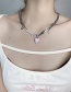 Fashion Black And White Titanium Steel Checkerboard Love Necklace
