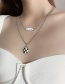 Fashion Two-piece Suit Stainless Steel Checkerboard Letter Brand Double-layer Necklace