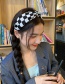 Fashion Light Board Checkerboard Sponge Wide Brim Headband