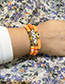 Fashion Orange Resin Clay Letter Bracelet Set