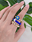 Fashion Light Blue Resin Beaded Ring Set