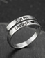 Fashion Blessed Blessed Steel Color Stainless Steel Lettering Open Ring