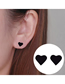 Fashion Black Stainless Steel Geometric Love Earrings