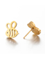 Fashion Rose Gold Color Stainless Steel Hollow Bee Earrings