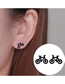 Fashion Black Stainless Steel Bicycle Earrings