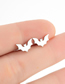 Fashion Gold Color Halloween Stainless Steel Bat Earrings