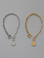 Fashion Gold Color Titanium Steel Round Brand Portrait Chain Bracelet
