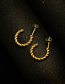 Fashion Pair Of Large Gold Color Earrings Titanium Steel Twist C-shaped Earrings