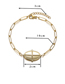 Fashion Gold Color Oval Cross Chain Bracelet