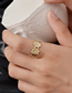Fashion Gold Color Stainless Steel Diamond Small Flower Open Ring