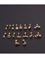Fashion Golden 7# Titanium Steel Inlaid Zirconium Thick Geometric Piercing Earrings (1pcs)