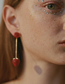 Fashion Red Alloy Drop Oil Diamond Earrings