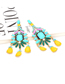 Fashion Color Mixing Resin Color-blocking Drop-shaped Diamond Earrings