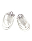 Fashion White K Alloy Snake Bone Chain Rhinestone Tassel Earrings