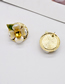 Fashion Style 2 Metal Oval Pearl Flower Stud Earrings