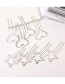 Fashion Love Bright Gold Metal Five-pointed Star Love Hairpin