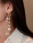 Fashion White Tassel Alloy Heart Crystal Tassel Earrings
