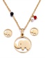 Fashion Rose Gold Color Titanium Steel Elephant Earrings Necklace Set