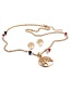 Fashion Rose Gold Color Titanium Steel Tree Of Life Ear Stud Necklace Set