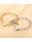 Fashion Gold Color Titanium Steel Love Heart Chain Bracelet