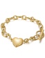 Fashion Gold Color Titanium Steel Love Heart Chain Bracelet