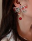 Fashion Bow Organza Bow Crystal Earrings
