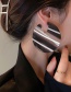 Fashion Black And White Stripes Acrylic Striped Geometric Stud Earrings