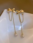 Fashion Metal Alloy Bow Pearl Tassel Earrings