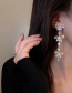Fashion Silver Alloy Diamond Butterfly Tassel Earrings