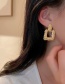 Fashion Gold Alloy Irregular Square Hollow Stud Earrings