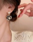Fashion White Alloy Diamond Pearl Drop Oil Camellia Stud Earrings