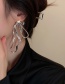 Fashion Silver Alloy Diamond Bow Earrings