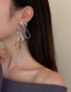 Fashion Silver Alloy Diamond Bow Earrings
